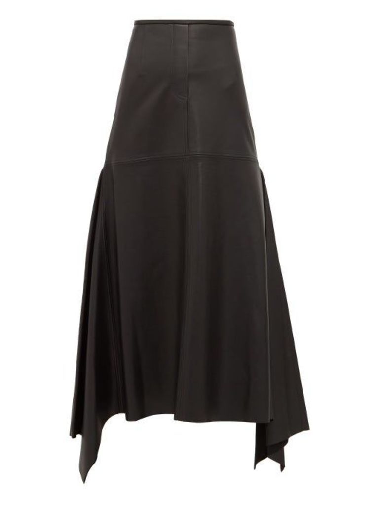 Ellery - Riccardo Panelled Leather Midi Skirt - Womens - Black