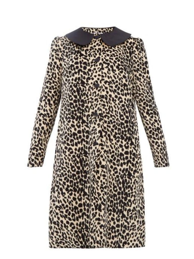 Batsheva - Leopard-print Cotton-velvet Swing Coat - Womens - Leopard