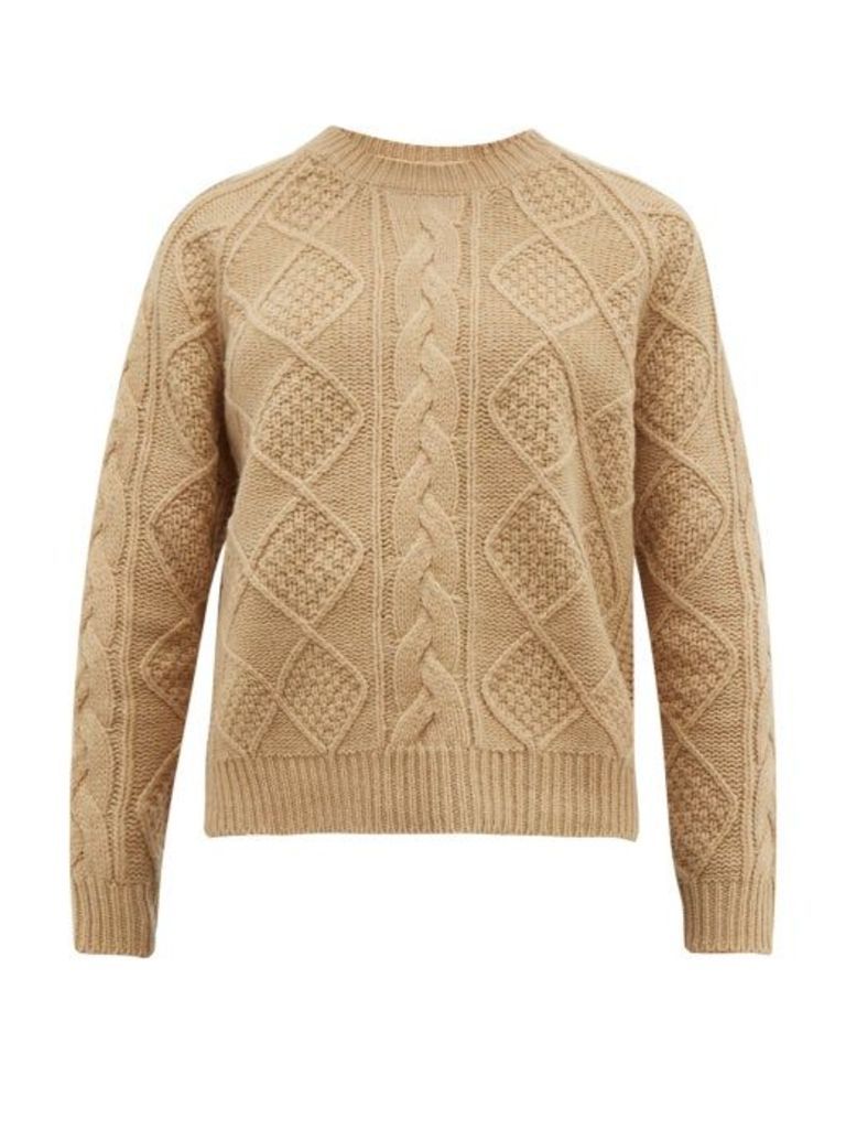 Allude - Cable-knit Wool Sweater - Womens - Beige