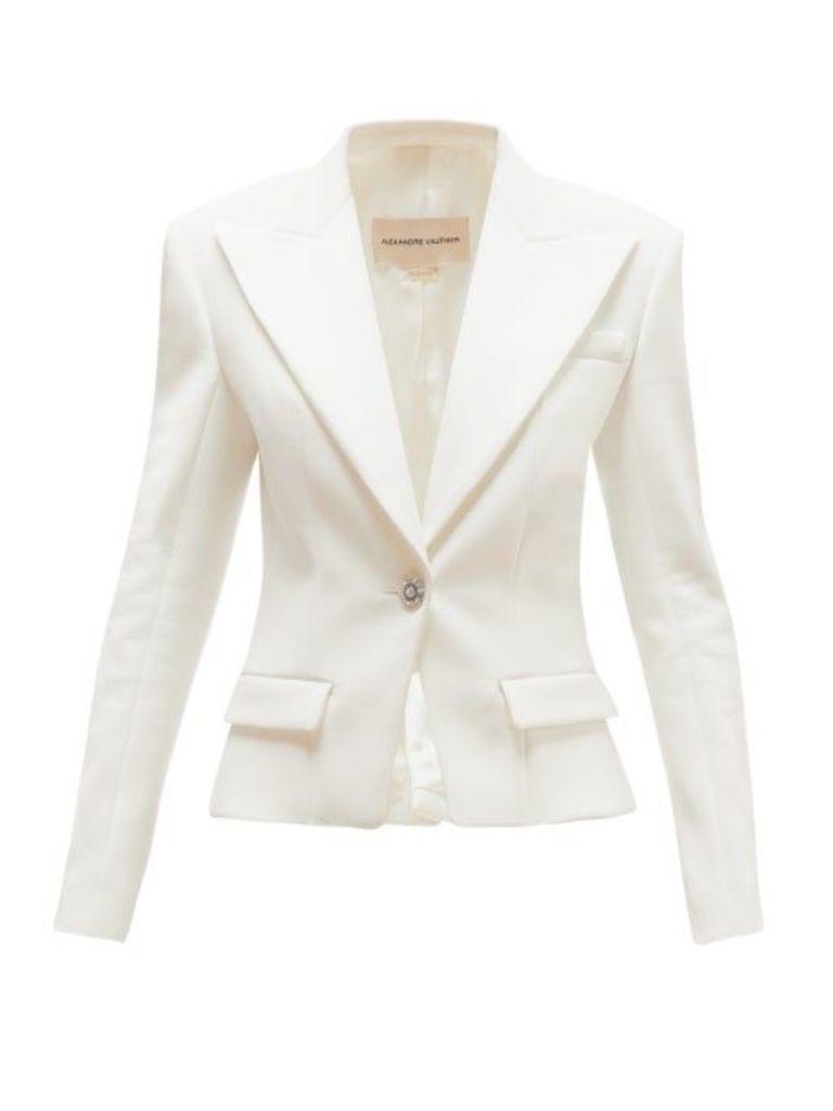 Alexandre Vauthier - Crystal-button Single-breasted Crepe Blazer - Womens - Ivory