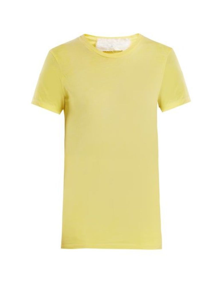 Audrey Louise Reynolds - Crew Neck Cotton T Shirt - Womens - Yellow
