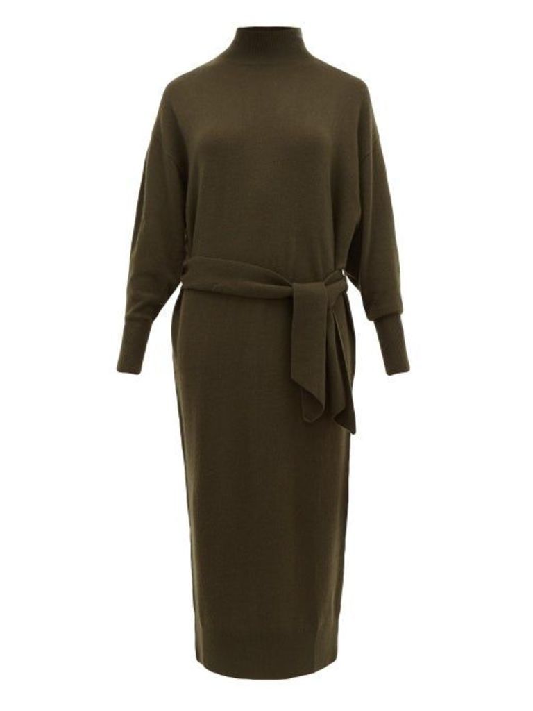 Zimmermann - Espionage Belted Wool-blend Sweater Dress - Womens - Dark Olive