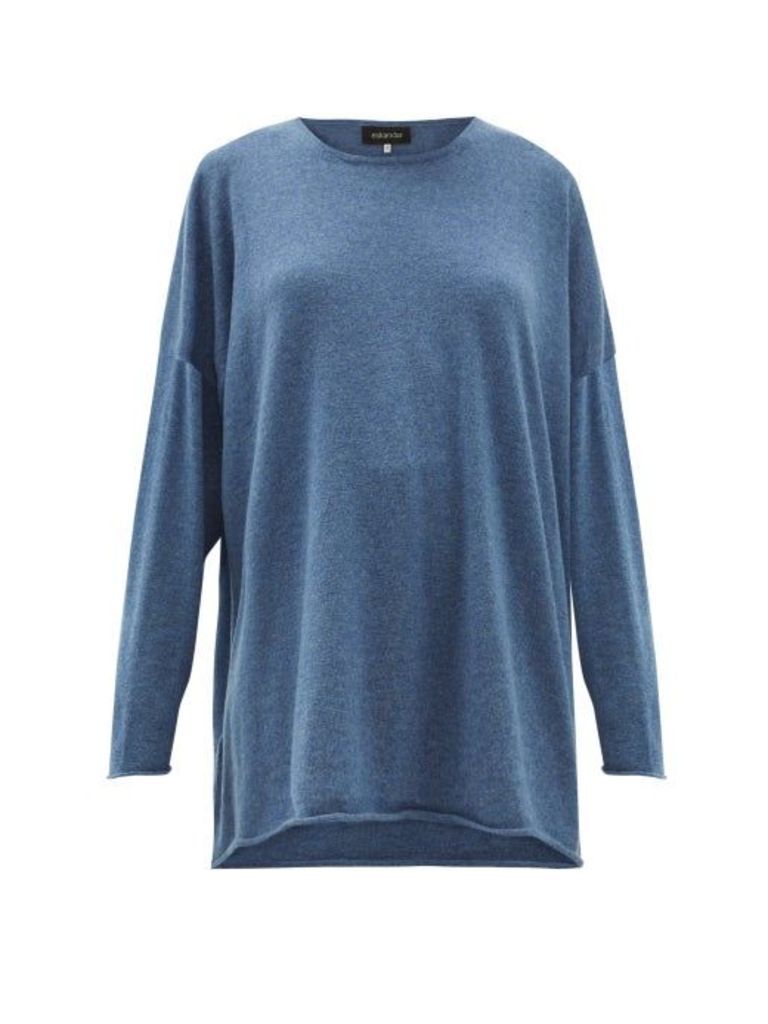 Eskandar - Boat-neck Cashmere Sweater - Womens - Blue