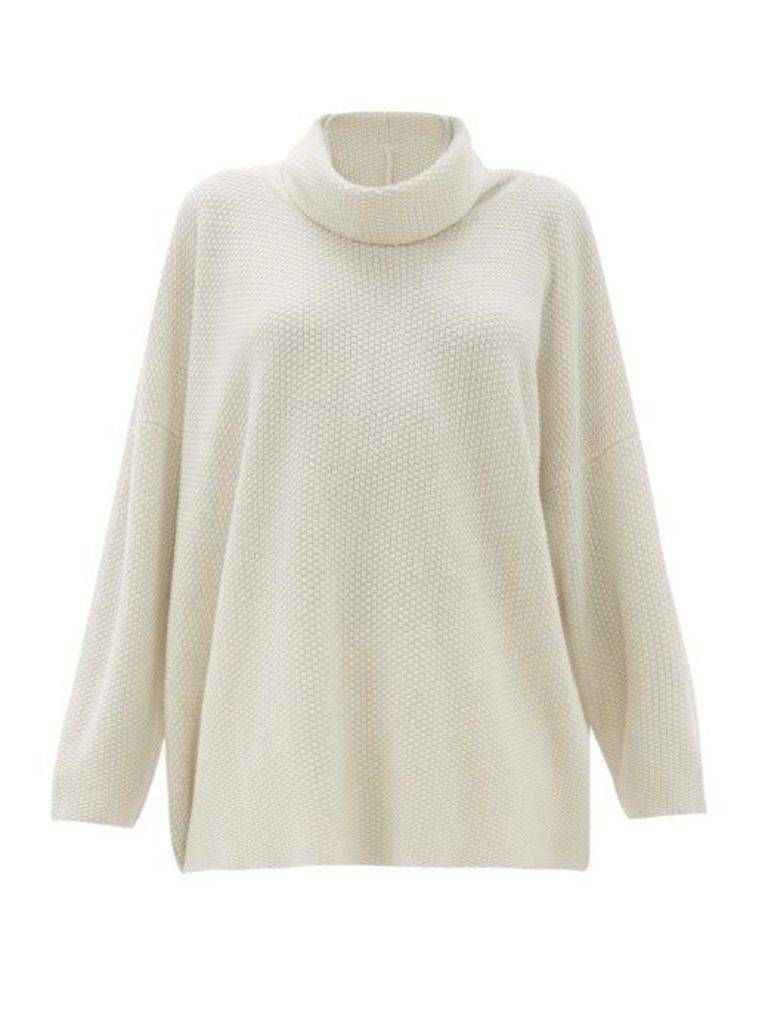 Eskandar - Moss-stitch Cashmere Sweater - Womens - Ivory