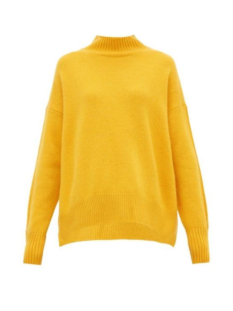 Allude - Funnel-neck Cashmere Sweater - Womens - Yellow