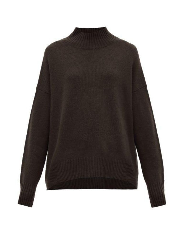 Allude - High-neck Cashmere Sweater - Womens - Brown