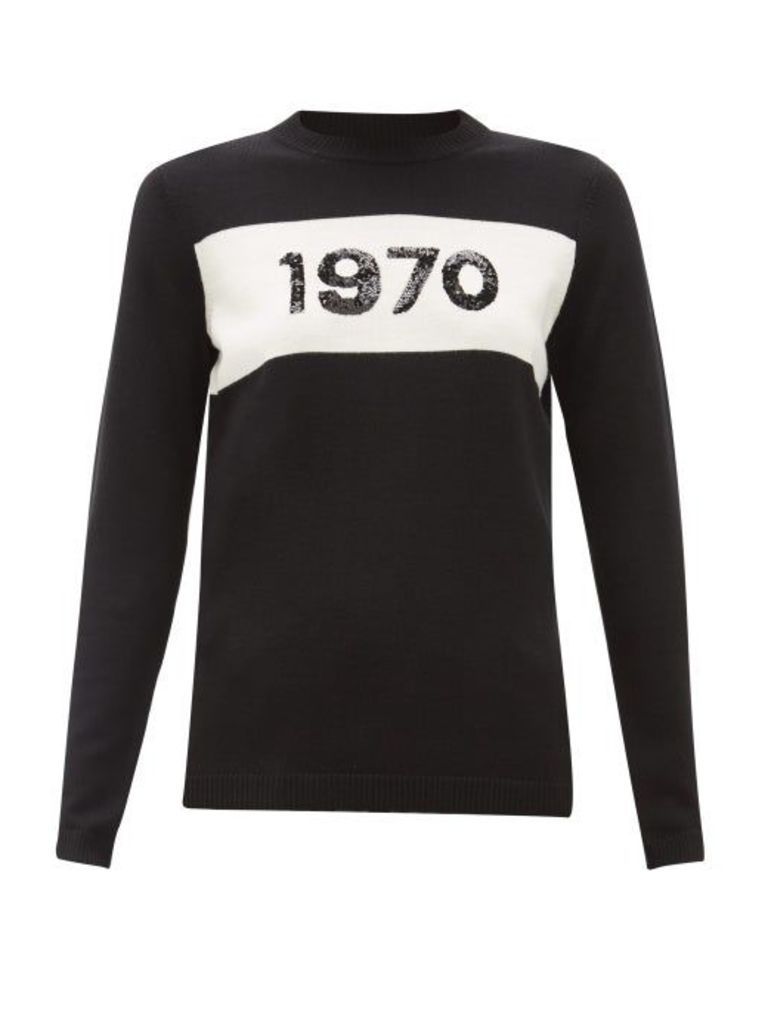 Bella Freud - 1970-intarsia Wool Sweater - Womens - Black White