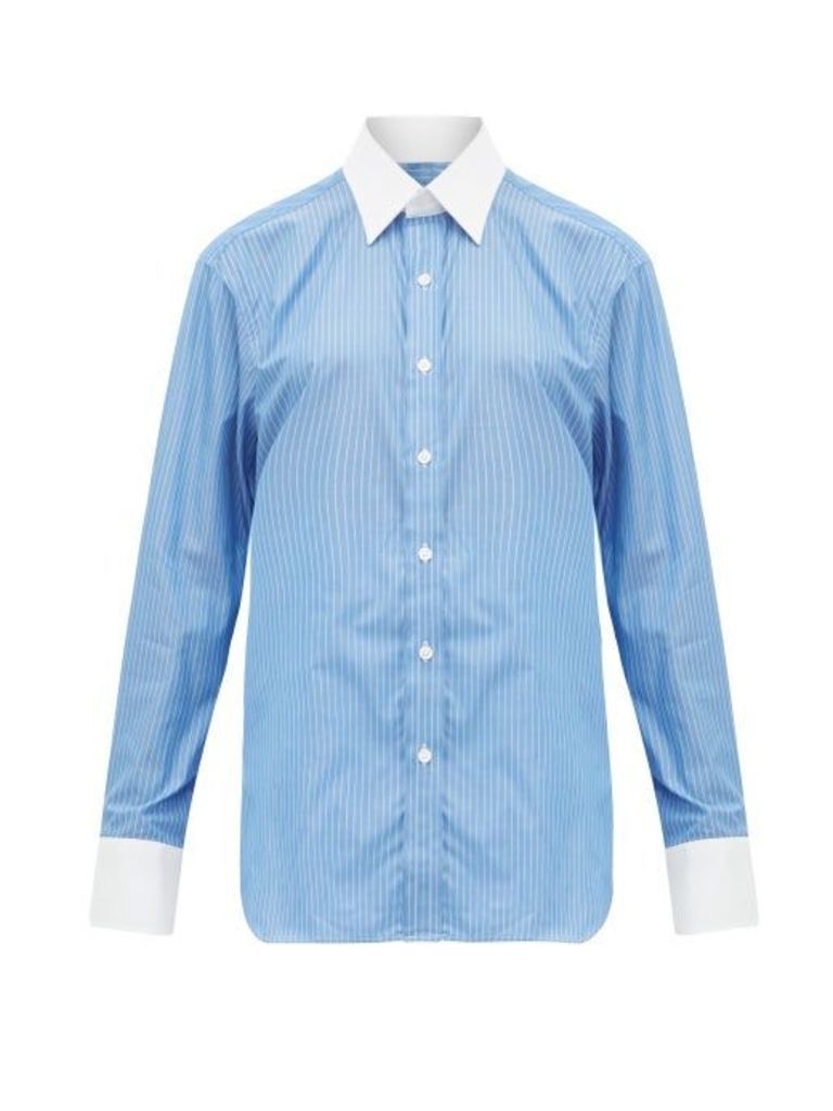 Emma Willis - Pinstriped Cotton Shirt - Womens - Blue White