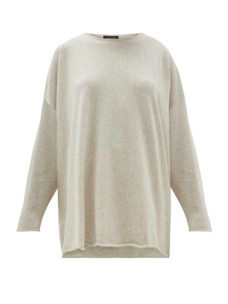 Eskandar - Boat-neck Cashmere Sweater - Womens - Light Grey