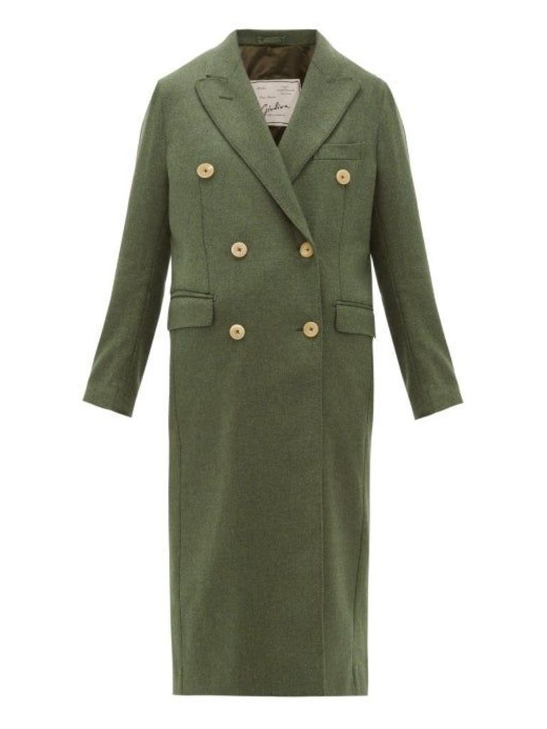 Giuliva Heritage Collection - The Cindy Merino Wool Twill Double Breasted Coat - Womens - Dark Green