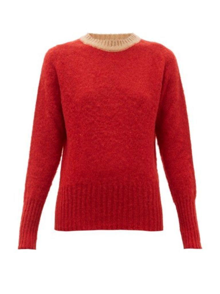 La Fetiche - Viva Contrast-trim Wool Sweater - Womens - Red