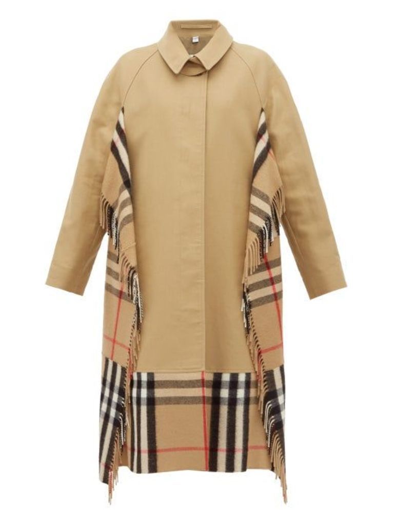 Burberry - House-check Cashmere And Cotton Trench Coat - Womens - Beige Multi