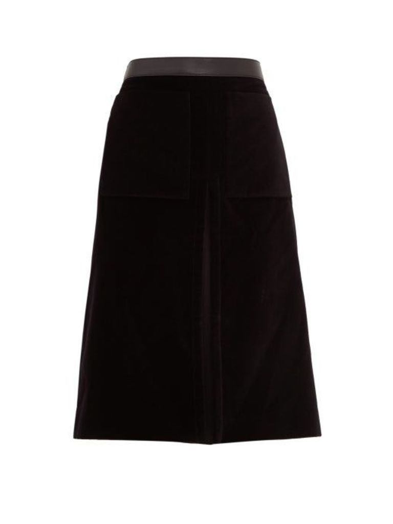 Burberry - Flared Cotton-velvet Skirt - Womens - Black