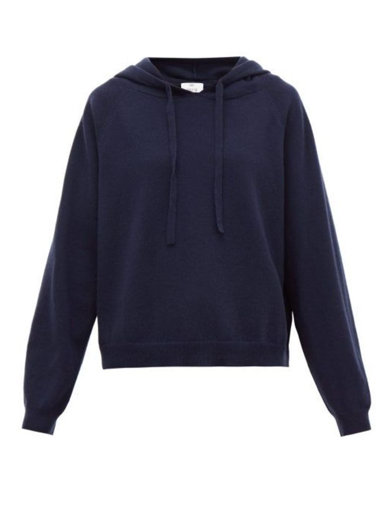 Allude - Hooded Wool-blend Sweater - Womens - Navy