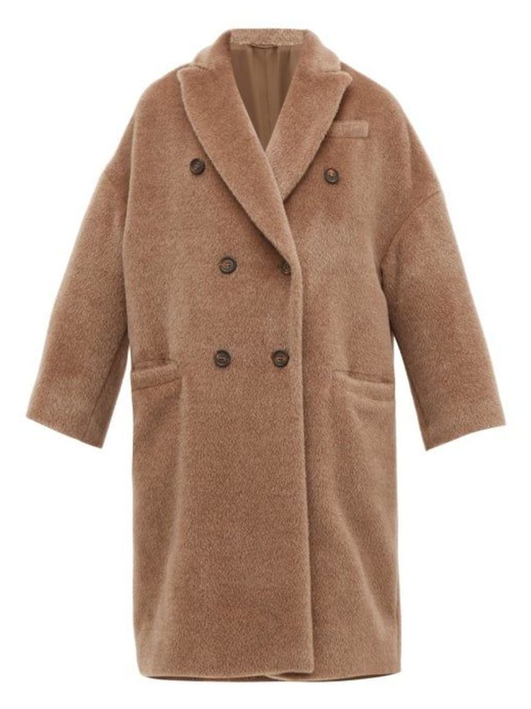 Brunello Cucinelli - Double-breasted Wool-blend Coat - Womens - Light Brown