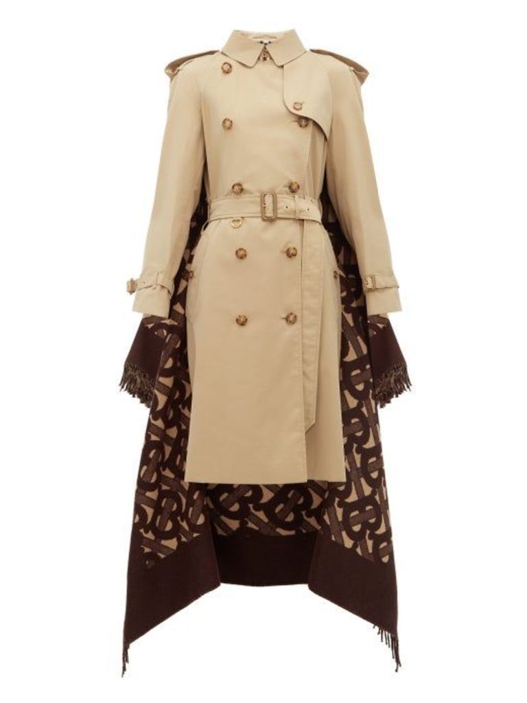 Burberry - Tb Wool-blend And Cotton Trench Coat - Womens - Beige