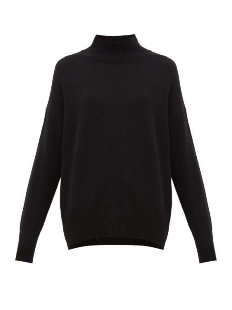 Allude - Oversized High-neck Cashmere Sweater - Womens - Black