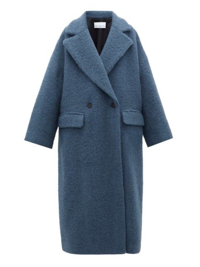 Raey - Double-breasted Wool-blend Blanket Coat - Womens - Blue