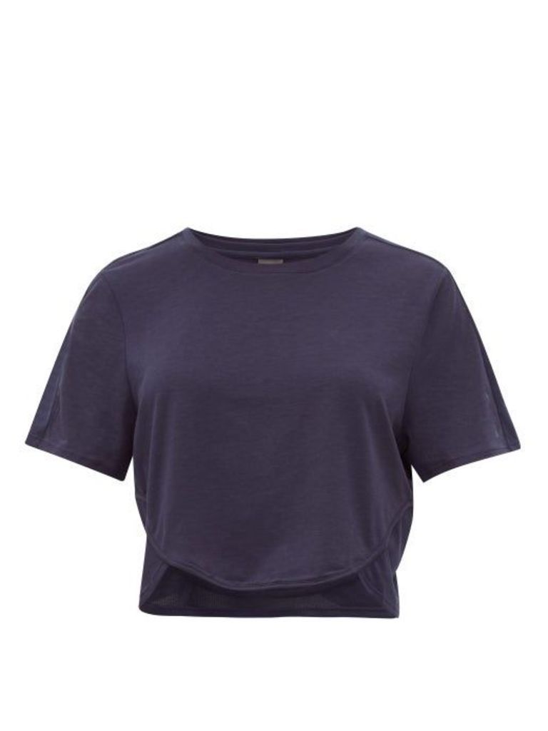 The Upside - Sofia Technical-jersey Cropped T-shirt - Womens - Navy