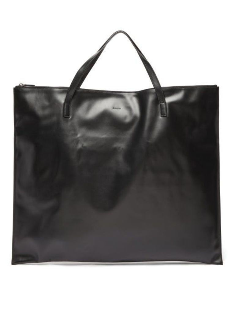 Jil Sander - Oversized Smooth-leather Tote - Womens - Black