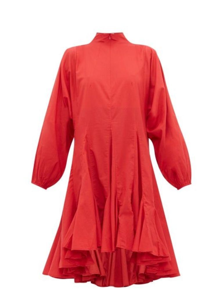 Rhode - Adeline Flounced-hem Cotton-voile Dress - Womens - Red