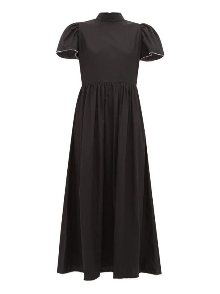 Rhode - Heidi Crystal Embellished Cotton Voile Dress - Womens - Black