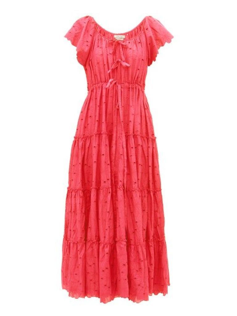 Innika Choo - Alotta Güd Tiered Cotton Maxi Dress - Womens - Red
