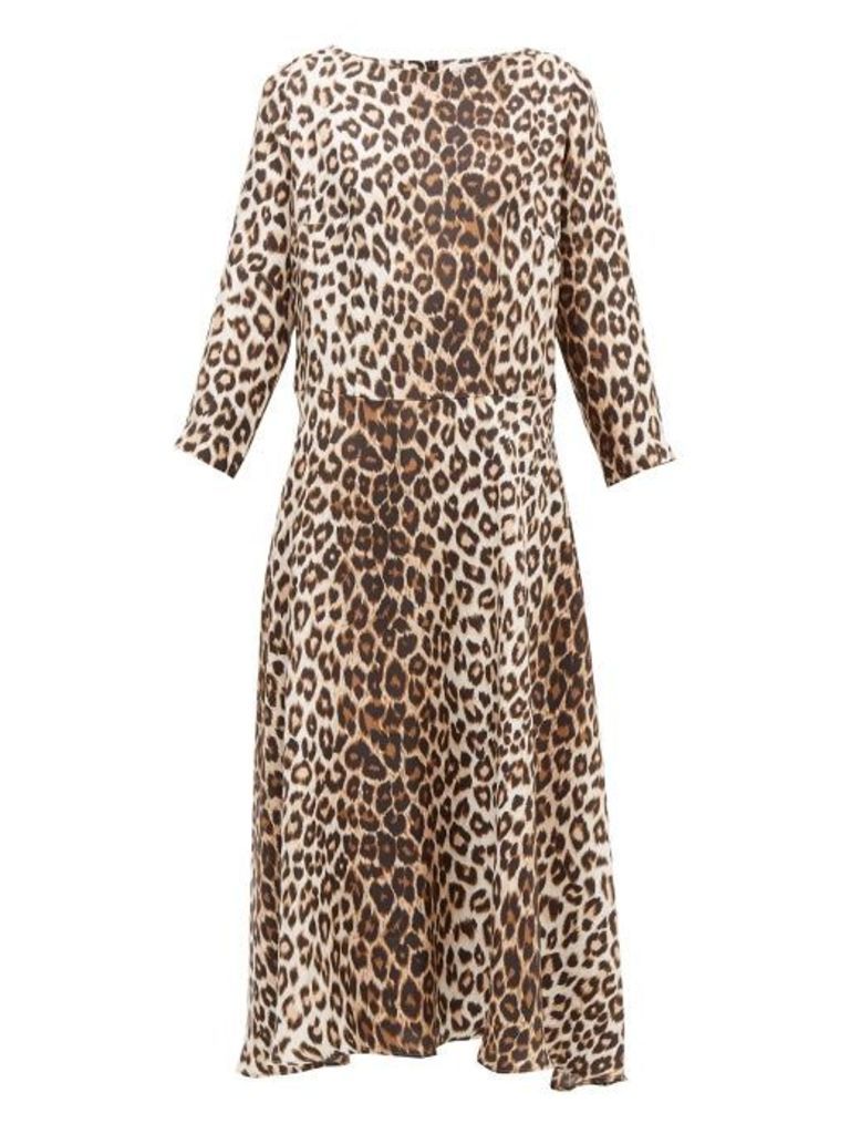 La Prestic Ouiston - Despres Leopard-print Silk-satin Dress - Womens - Animal