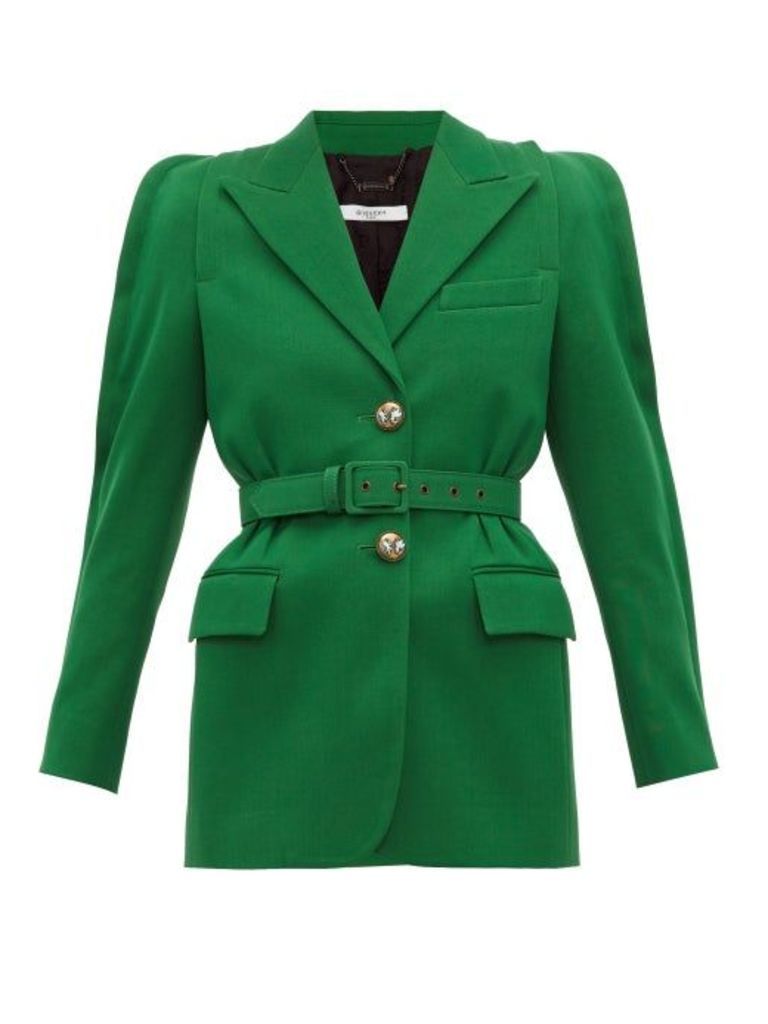 Givenchy - Belted Technical-wool Blazer - Womens - Green