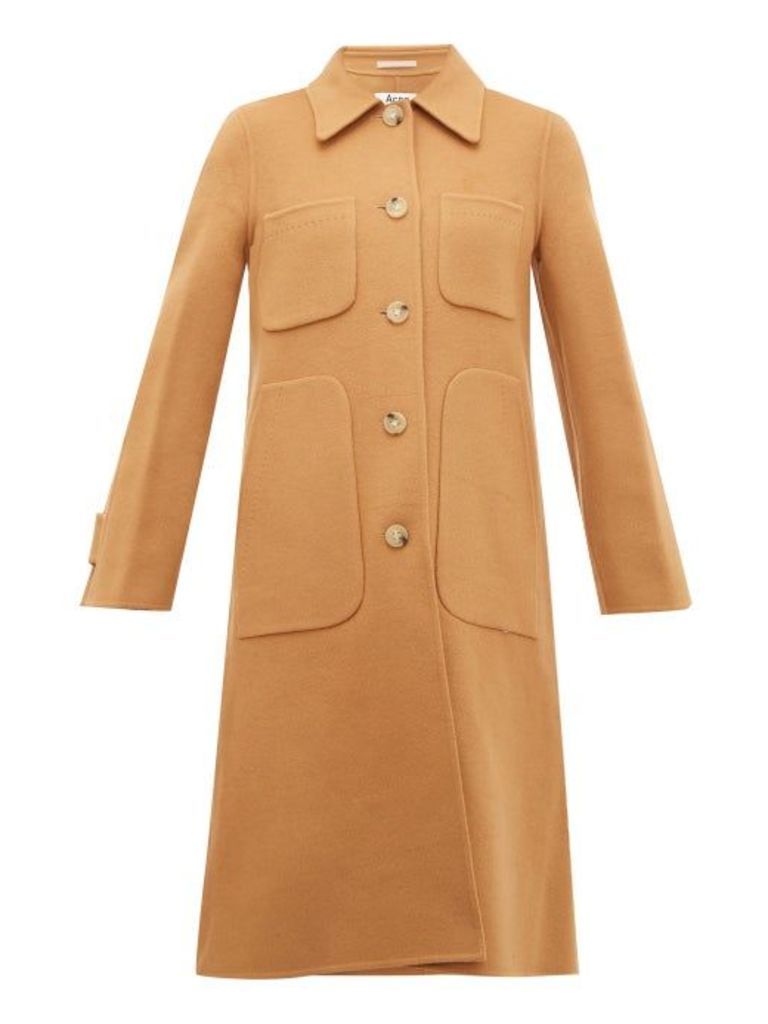 Acne Studios - Orein Single-breasted Double-faced Wool Coat - Womens - Brown