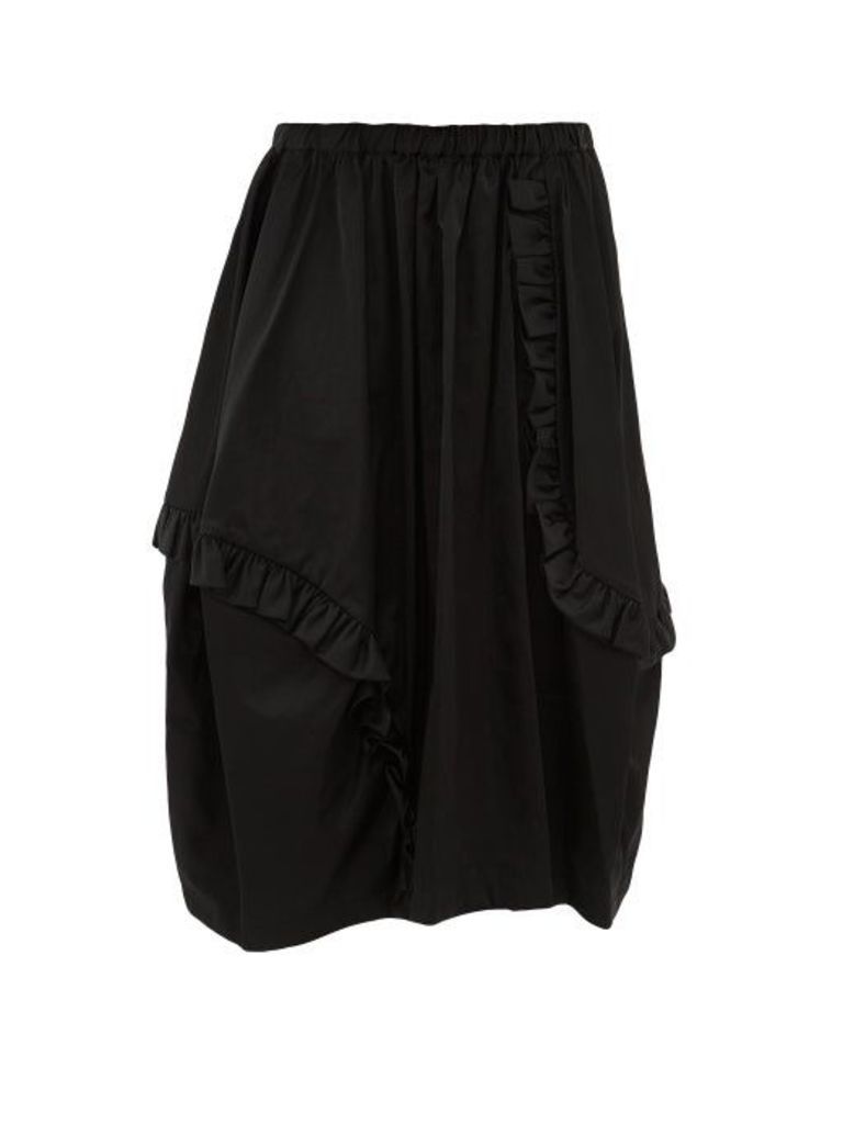 Comme Des Garçons Comme Des Garçons - Ruffled Technical-sateen Skirt - Womens - Black