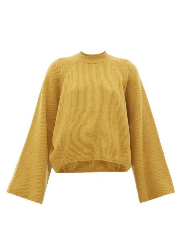 Petar Petrov - Kleio Cropped Cashmere Sweater - Womens - Dark Yellow