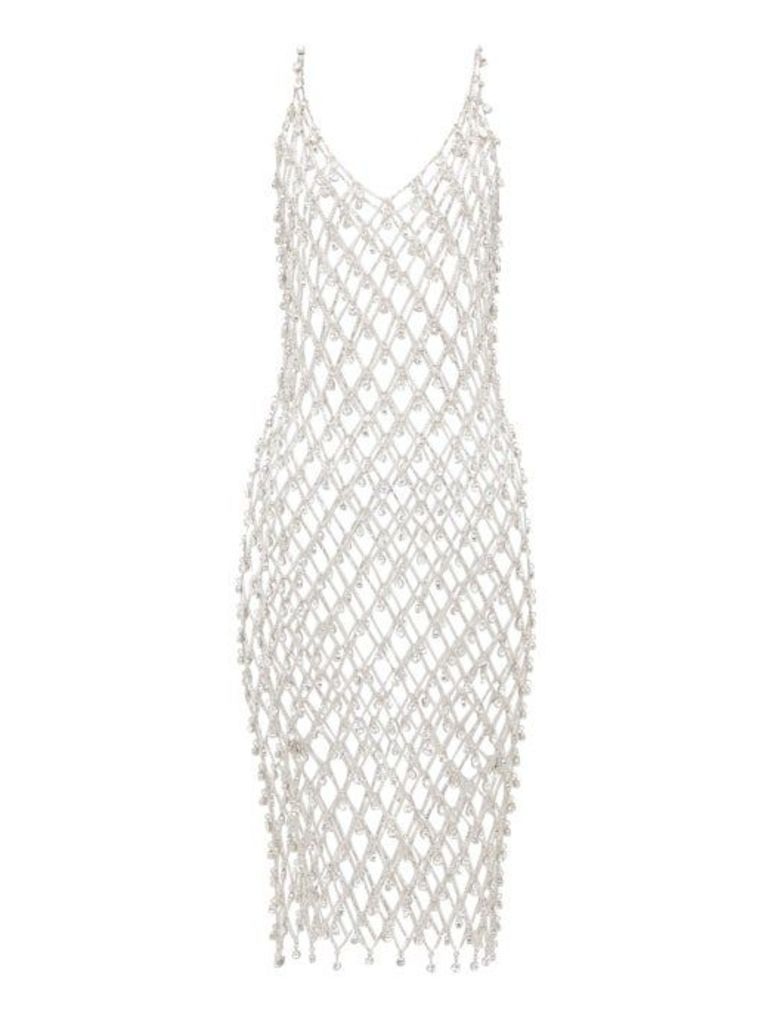 Paco Rabanne - Chainmail Crystal-embellished Dress - Womens - Silver
