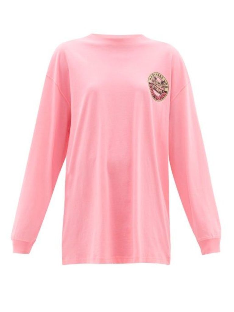Vetements - Surfer-print Cotton Jersey T-shirt - Womens - Pink