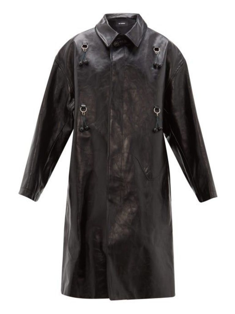 Raf Simons - Oversized Cherry Leather Coat - Womens - Black