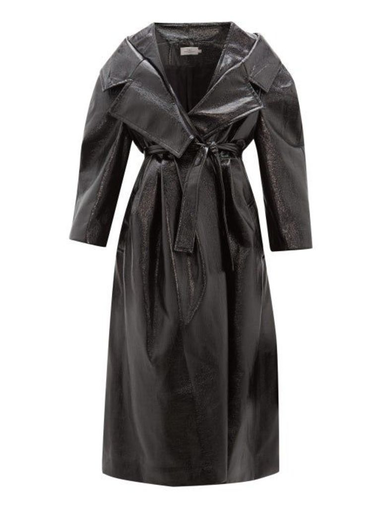 Preen By Thornton Bregazzi - Ensley Oversized Pvc Trench Coat - Womens - Black