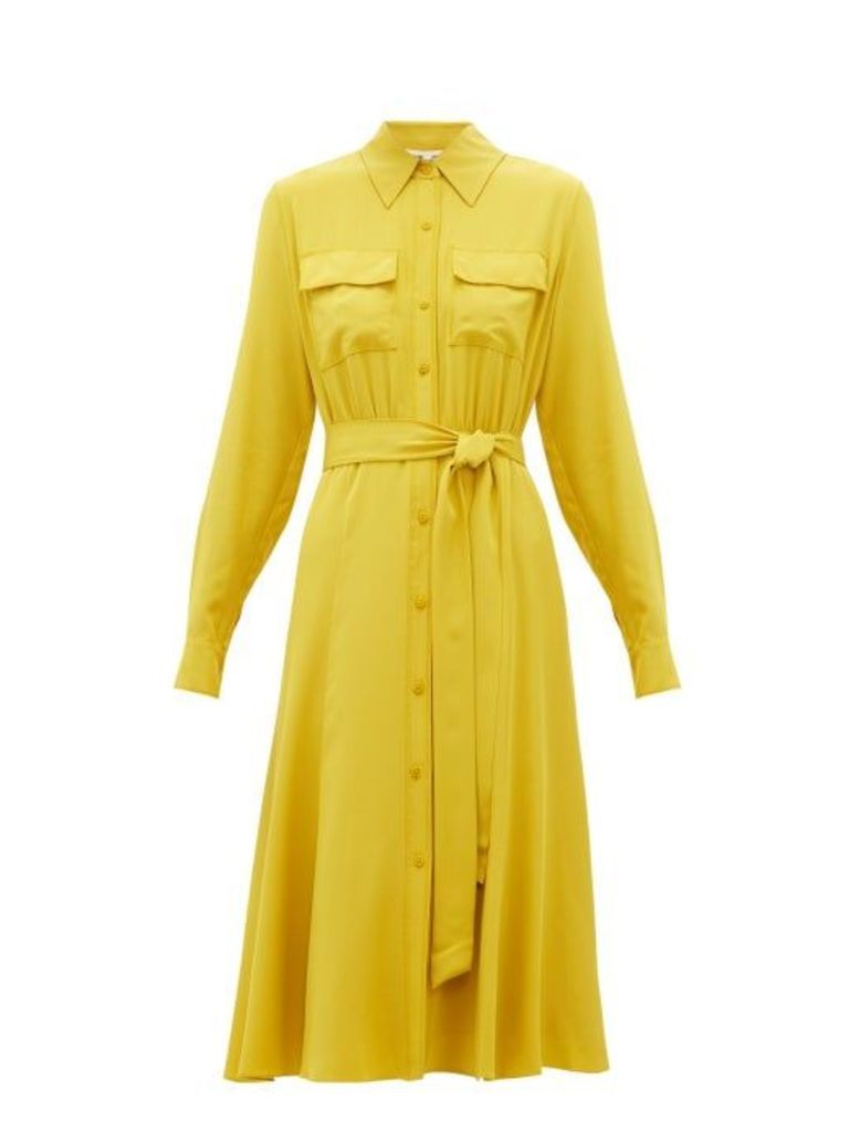 Diane Von Furstenberg - Antonette Silk-crepe De Chine Shirtdress - Womens - Yellow
