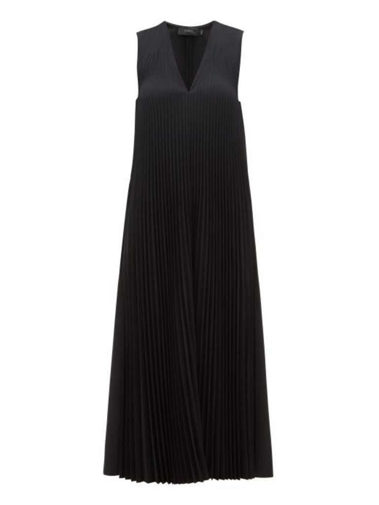 Joseph - Enid Pleats Wool-blend Midi Dress - Womens - Black