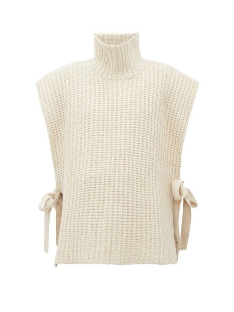 See By Chloé - Side-tie Ribbed High-neck Sweater - Womens - Ivory