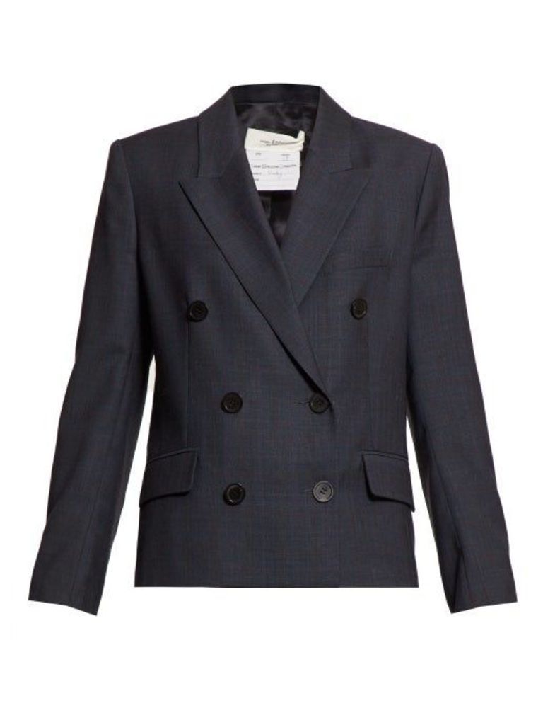 Isabel Marant Étoile - Visby Double-breasted Checked-wool Blazer - Womens - Navy