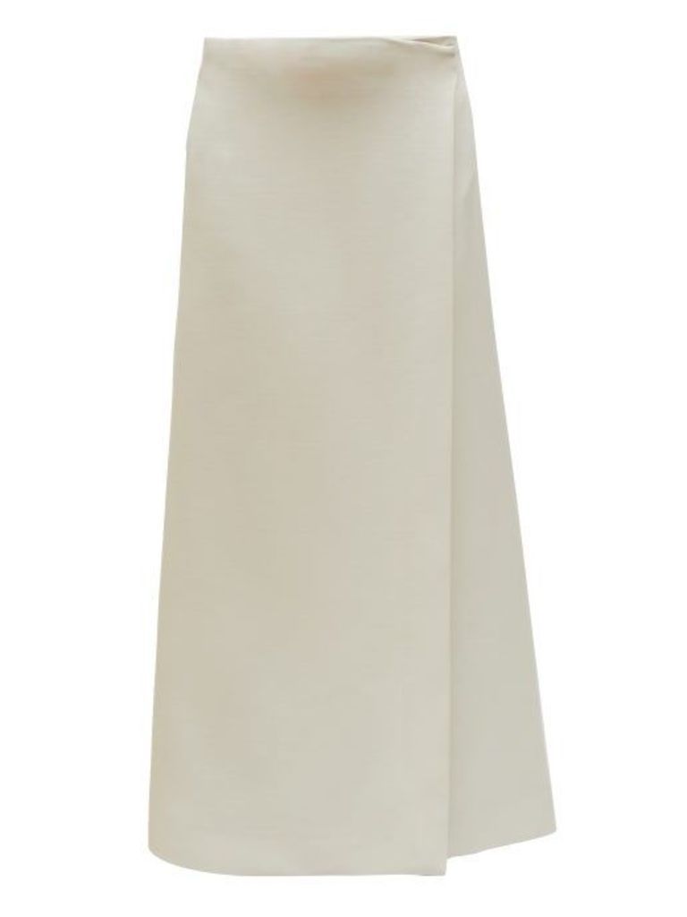 The Row - Saio Wrap-front Wool-blend Midi Skirt - Womens - Ivory