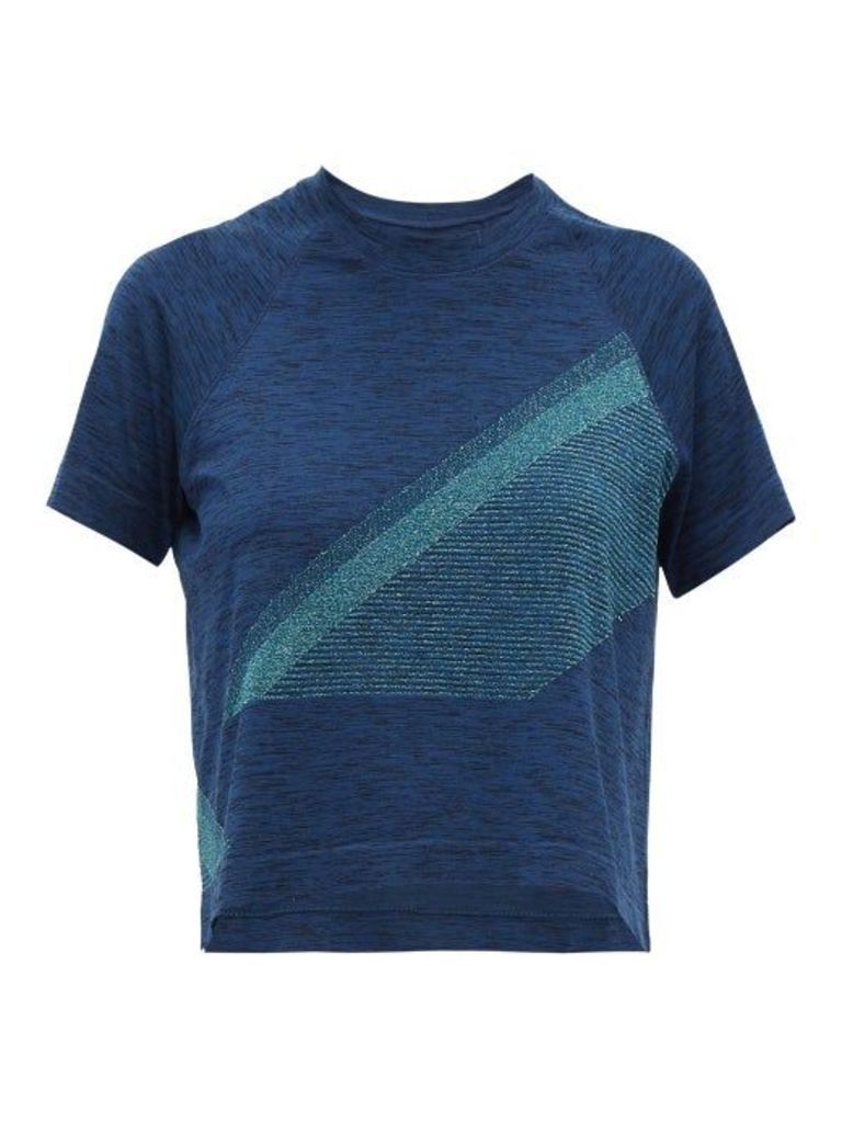 Lndr - Comet Cropped Seamless Jersey T-shirt - Womens - Blue