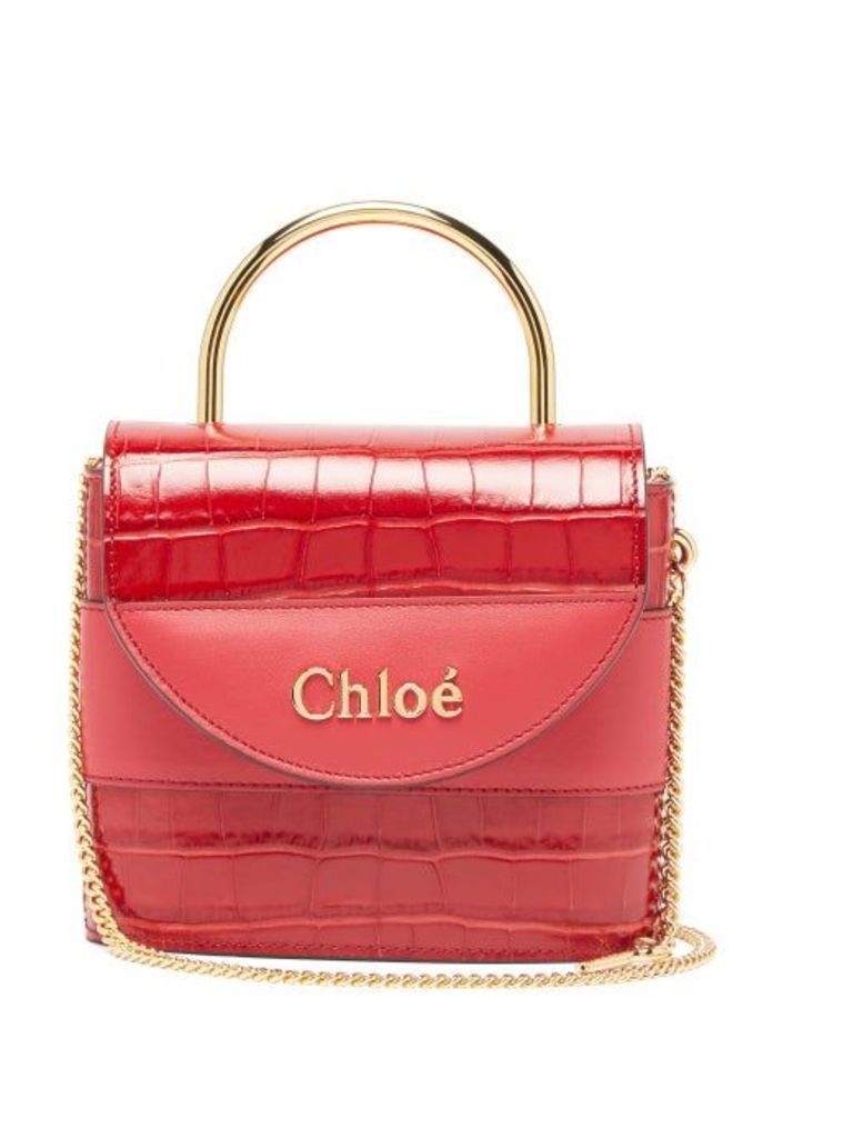 Chloé - Aby Lock Crocodile Effect Leather Bag - Womens - Red