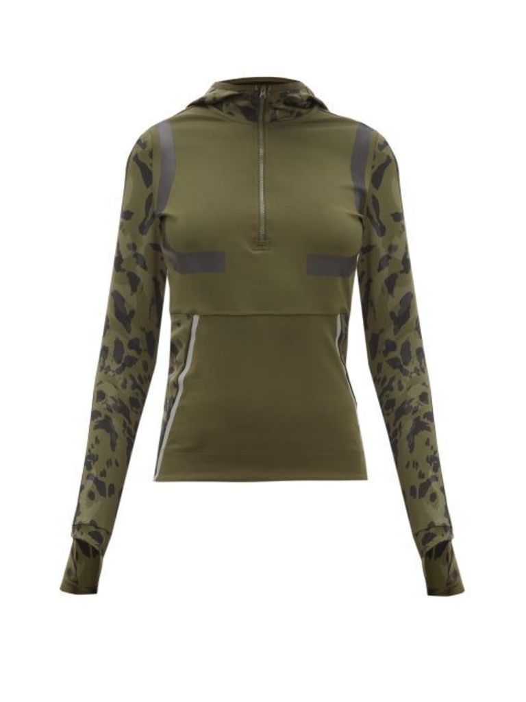 Adidas By Stella Mccartney - Hooded Half-zip Running Jacket - Womens - Khaki