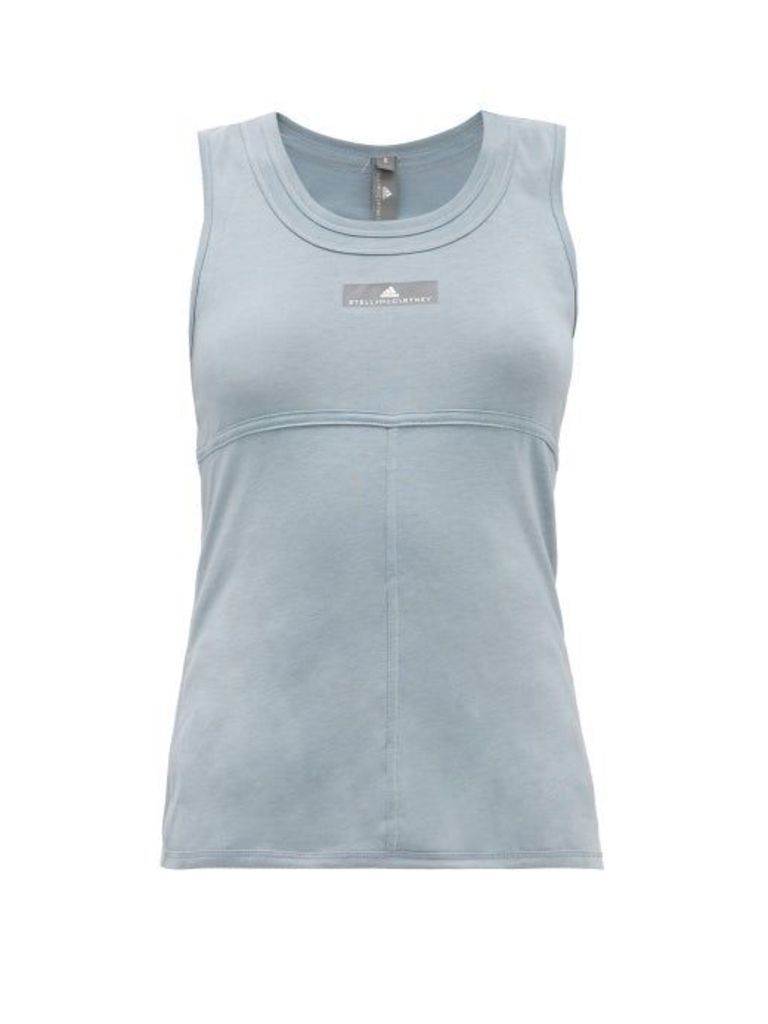 Adidas By Stella Mccartney - Cut-out Back Training Tank Top - Womens - Light Blue