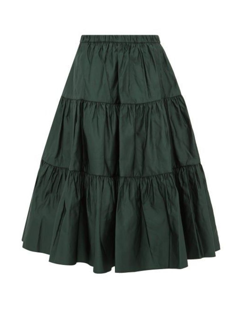 Marc Jacobs - Tiered Duchess Satin Skirt - Womens - Dark Green