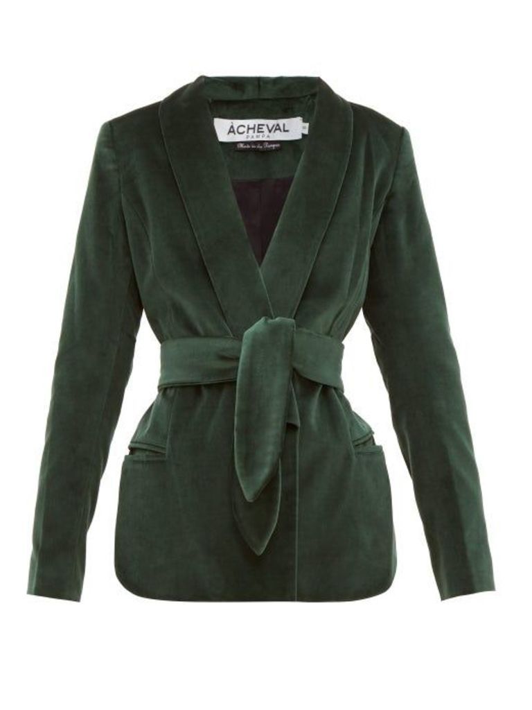 Àcheval Pampa - Tero Cotton-velvet Blazer - Womens - Green