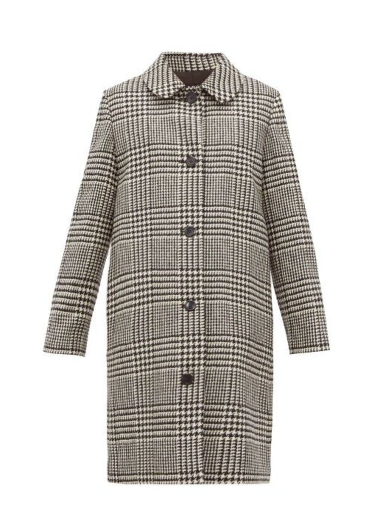 A.p.c. - Peel Single-breasted Houndstooth-wool Coat - Womens - Black White