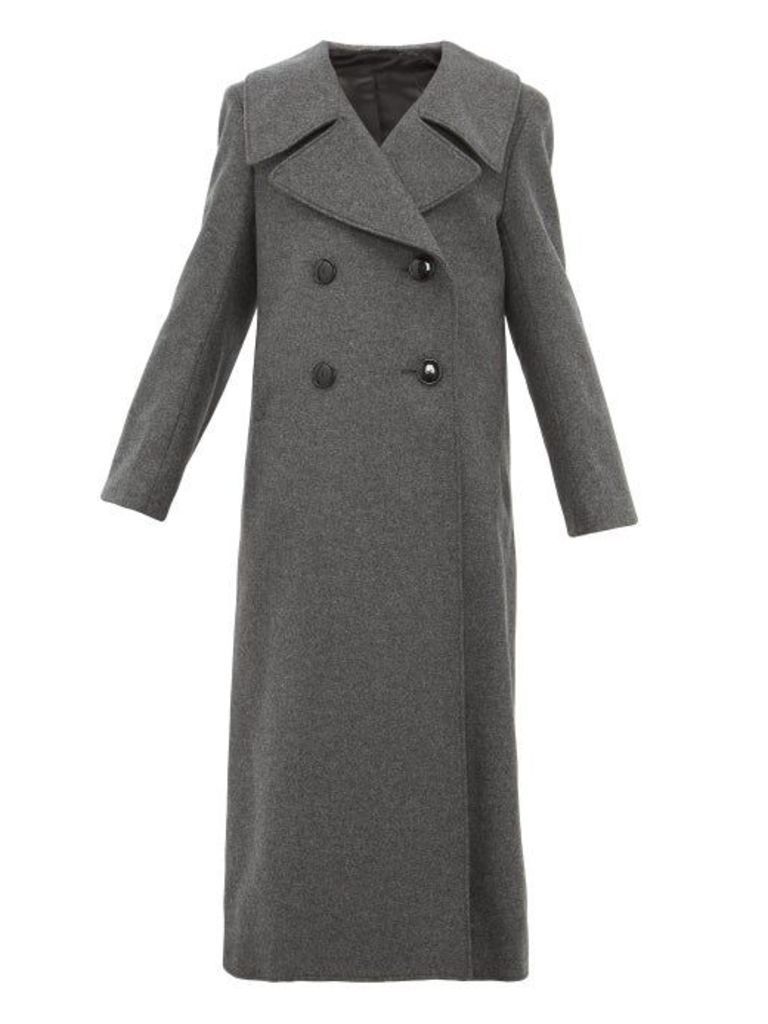 Lemaire - Double-breasted Wool-blend Coat - Womens - Dark Grey