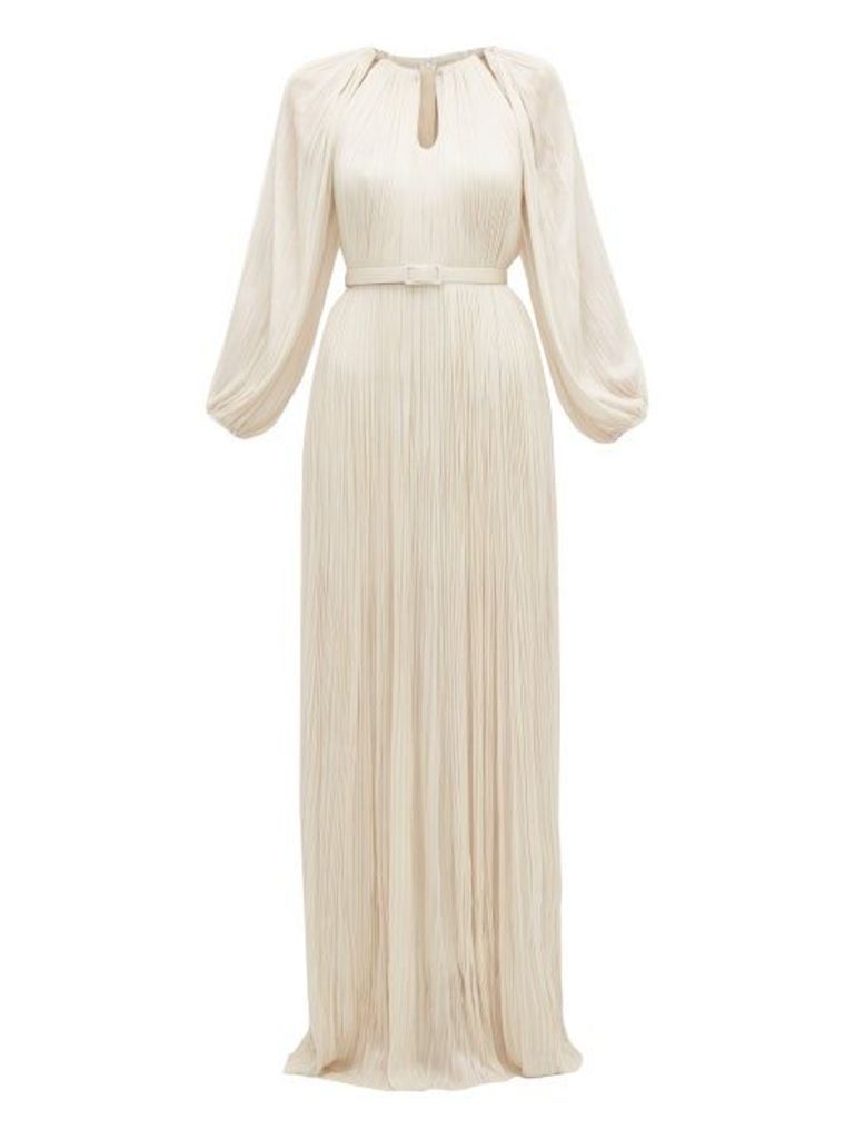 Maria Lucia Hohan - Lee Pleated Silk-tulle Maxi Dress - Womens - Ivory